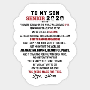 To My Son Senior 2020 Sticker